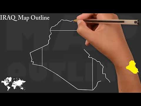 Iraq Map Outline / Iraq Border Map / How to Draw IRAQ Map with Three Lines / Map Outline Series