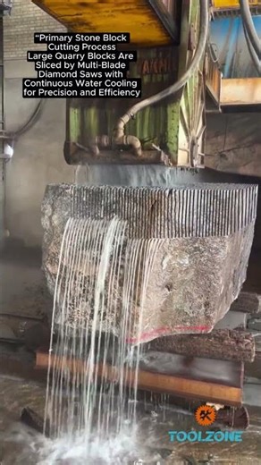 Massive Stone Blocks Turned into Perfect Slabs | Industrial Cutting Machine