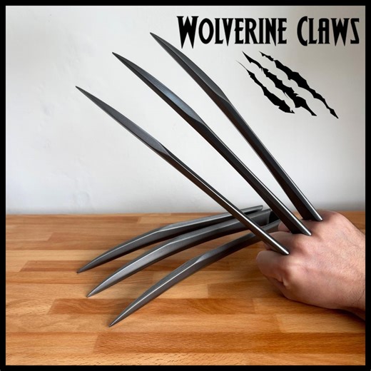 1:1 Scale Wolverine Claws | 2 Piece Set | Cosplay Prop | Custom Fit | Deadpool & Wolverine Inspired Movie Claws | Plastic - PLA | 3D Printed
