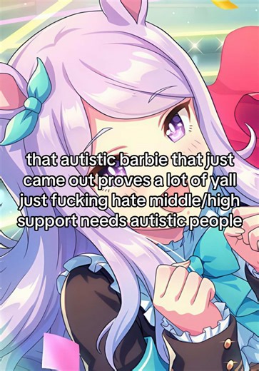 Im a middle support needs/level 2 autistic person. I use ear defenders, fidget toys, and sometimes an AAC device. I feel represented by the doll, and it ISNT a stereotype, the doll just isn’t for you. SOME low support needs autistic people treat anyone whos slightly more autistic than them terribly and im sick of it #fyp #viral #dontflop #autism #barbie