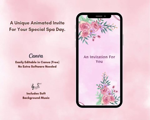 Animated Spa Day Invitation, Editable Video Invite (digital Download) - Etsy