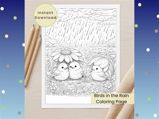 Bird Coloring Page: Spring Activity (PNG Digital Download) Fun Coloring Sheet for Kids, Teens, and Adults - Etsy