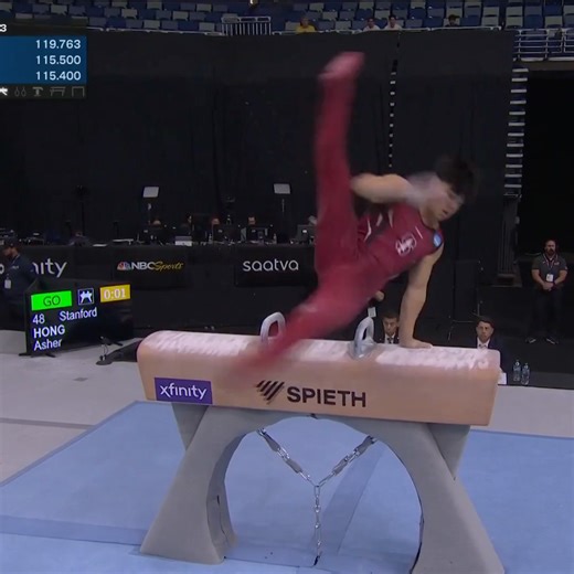Asher Hong is dialed in at nationals with an incredible performance on pommel horse. 💪 #XfinityChamps 📺 CNBC & Peacock | NBC Olympics & Paralympics
