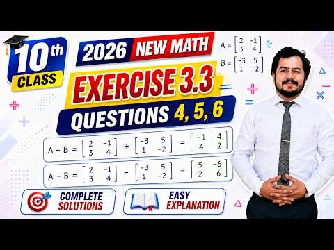 10th Class New Math 2026 | Exercise 3.3 Q4, Q5 & Q6 Solution