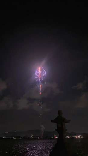 一瞬綻放，震撼靈魂 三尺玉，點亮整片天幕！ #蒲郡まつり納涼花火大会 #fireworks #日本 #花火 #花火大会 #三尺玉 | 施駿欣