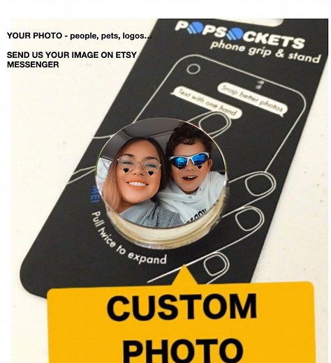 Personalized Pop Socket Authentic Custom Phone Grip With Epoxy Resin Coating, Personalized Pop Socket With Your Image - Etsy