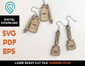 Botox Syringe Earrings - Laser Cut SVG File - Glowforge Ready and Tested - Jewelry Template - Cosmetic - Etsy UK
