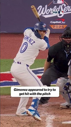 Pitch prior to Andrés Giménez getting hit by pitch #mlb #bluejays #worldseries