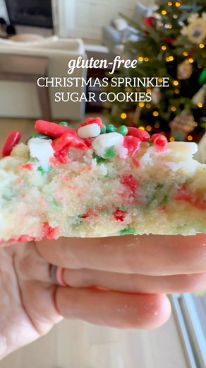 Gluten-Free Christmas Sprinkle Sugar Cookies!🎄 Check it out here: https://meaningfuleats.com/gluten-free-christmas-cookies/ #glutenfree #holidaycookies #glutenfreesugarcookies | Meaningful Eats