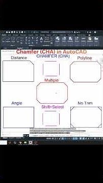 #Chamfer in #AutoCAD by #Distance #Angle #Trim #NoTrim #Multiple #Polyline #Shift+Select #EG #Shorts