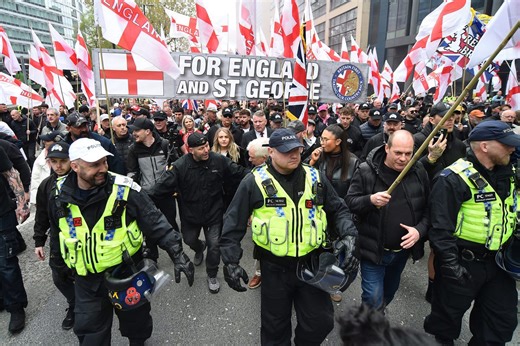 Britain First supporters and counter protesters in standoff: Live