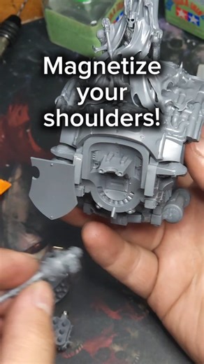 Ben | Warhammer 40k & D&D Mini Painter on Instagram: "Here's a quick how to for magnetizing the shoulder weapons on the new knight ruinator kit. main weapon magnetizing tutorial tomorrow! #minis #minipainting #warhammer #warhammer40k #40k #warhammercommunity #chaos40k #chaos #chaosknights #imperialknights #imperialknights40k #magnetizing #magnet"
