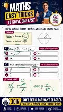 Degree To Radian , Radian To Degree Conversion Trick | 1 Radian Vs 1 Degree Which One Is Big