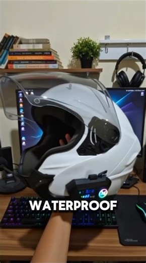 Headset Bluetooth Helm - Bluetooth 5.3, Baterai 1000mAh, Waterproof, Hard Mic, Bonus Magic Sticker