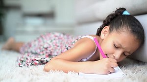 Cute Little Girl Doing Homework Home Stock Footage Video (100% Royalty-free) 1019822014 | Shutterstock