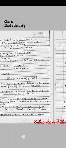 Class 12 chemistry notes | electrochemistry chapter full notes | pdf link in description |JEE | NEET