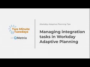 Managing integration tasks in Workday Adaptive Planning