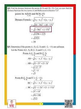 Coordinate Geometry Exercise 7.1-2
