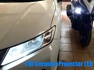 T10 Ceramic Projector LED P350 pair Only from LED Lights Ph 09285512347 Sample video: https://www.facebook.com/LEDLightsPhilippines/videos/863495903826939/ - made of ceramic and glass for best heat resistance (from engine/headlight heat) - uses 3 powerful Cree LED chips - doesn’t heat-up/produces almost no heat - glass projector lens efficiently and effectively projects light in one direction - waterproof design/construction - for use in parklights, dome/map lights, interior lights, courtesy lig