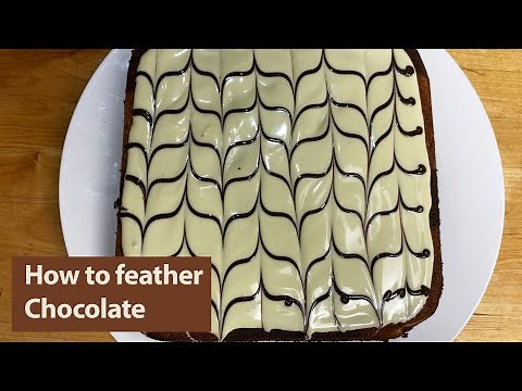 How to feather chocolate : Cake icing techniques for beginners : How do you feather chocolate