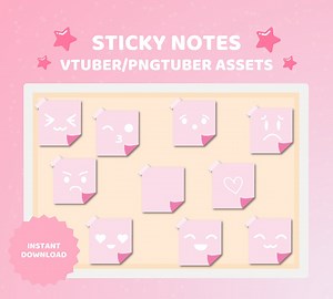 Vtuber Assets | Sticky Note Assets | Twitch, Vtubers & Youtube Streamers | Vtuber Asset Bundle | Vtuber Sticker | Pngtuber - Etsy Canada