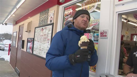 Northeast Ohio ice cream shop opens during wintery cold snap