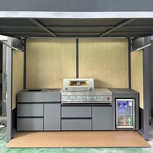[Hot Item] All in One Stainless Steel BBQ Kitchen with Canopy Windproof Rustproof