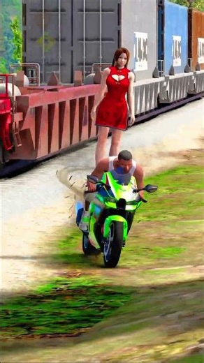 GTA V : FRANKLIN SAVING MAFIA GIRL FROM TRAIN 😮 #shorts #gta5 #youtubeshorts
