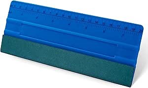FOSHIO 8 Inch Felt Squeegee for Vinyl wtih Ruler 20CM 4 Round Corners Universal Card, Window Tint Film Installing Hard Blue PP Car Vinyl Wrap Scraper Tool