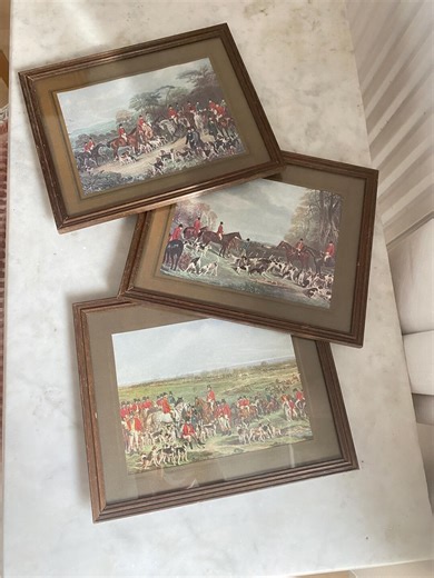 Vintage English Fox Hunting Prints Set of 3 | Framed Equestrian Art | Ralph Lauren Style - Etsy