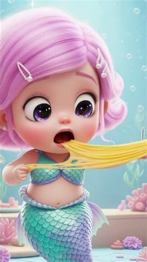 Baby Mermaid Tries Pizza for the First Time 🍕🧜‍♀️