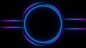 Circle Neon Frame with Blue and Purple Lines Loop Animation