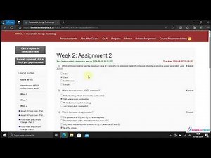 NPTEL Sustainable Energy Technology Week2 Assignment2 Solution August 2024