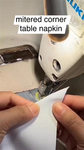 Mallorca Monic on Instagram: "Here's a quick guide para sa mitered corner table napkins.#SewingHacks #TableNapkin #Crafty""