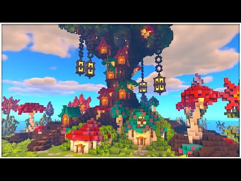 Enchanted Mushroom Tree Village | Minecraft Timelapse