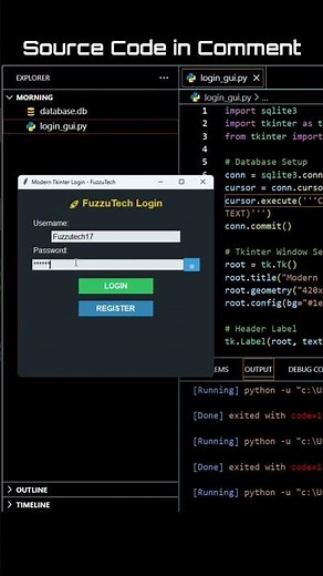 Modern Tkinter Login System - Python GUI 🔥 | SQLite Database Integration