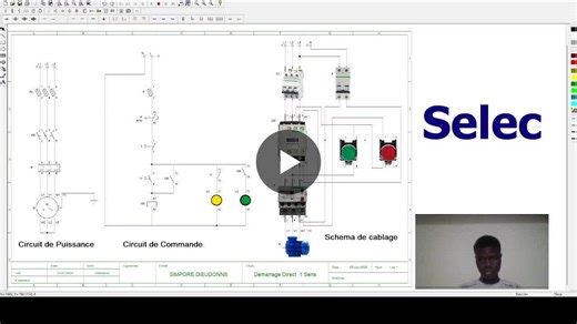 Démarrage Direct – 1 Sens | Du schéma à la pratique Aujourd’hui, je partage un travail illustrant un démarrage direct d’un moteur asynchrone triphasé (DOL), avec une séparation claire entre : ✅… | Dieudonne Simpore