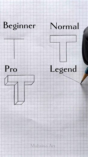How to draw 3d letter 'T’ #shorts #craft #art #drawing #crafts #satisfying