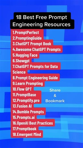 18 Best Free Prompt Engineering Resources #prompt #ai #aitools #techtok #promptengineering #resources