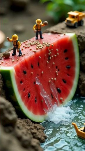 Creating Ultra Realistic Miniature Watermelon | Tiny Build + ASMR | Satisfying Mini Food Art