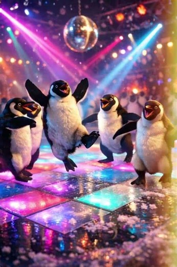 Penguin Disco Party 🐧🕺 | Funniest Dance on Ice! 🔥 #Shorts#3D #funny #viral