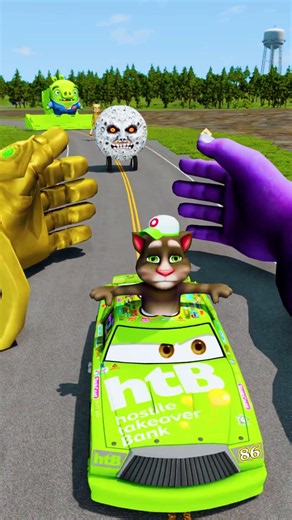 Wacky Rides & Insane Stunts Against HUGE Thanos Hand Crusher! – BeamNG.Drive