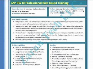 ZaranTech - SAP BW BI Training program Explained