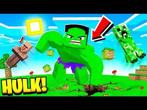 Playing MINECRAFT As THE HULK! (overpowered)
