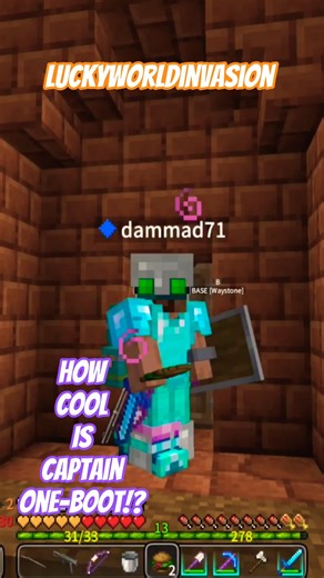 The One Boot! LUCKY WORLD INVASION! CO-OP #minecraft #onlinecoop #gaming #funny