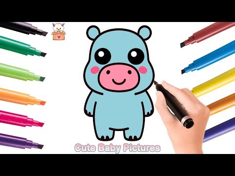 How to Draw a Cute Hippo