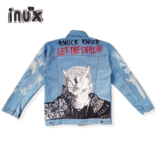 Eminem Hand Painted Denim Jacket – Custom Rap Art Jacket – One of a Kind Hip Hop Streetwear – Painted Jean Jacket - Etsy