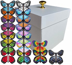 White Exploding Butterfly Box With Monarch Flying Butterflies - Etsy