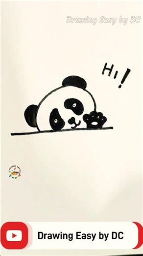 Cute Panda Face Drawing 🐼 | Easy Drawing | Cute Panda Ki Drawing | Easy Panda Drawing #shorts