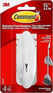 Command Wire Hook, White, Large, Organize Damage-Free, Indoor Use (17069-ES), 1 Hook